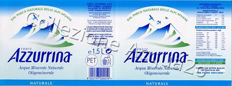Fonte Azzurrina (analisi 2002) PET Nat 1,5 L + 0,5 L