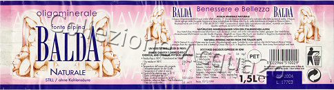 Balda Fonte Alpina (analisi 1999) PET Nat 1,5 L + 0,5 L