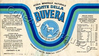Fonte della Buvera (analisi 1977) vetro Frizz 0,90 L