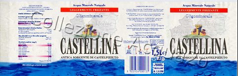Castellina, Antica Fonte di Castelpizzuto (analisi 1998) -con valori analitici evidenziati in rosso- pet Leg Friz 2,0 L