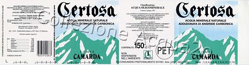 Certosa Fonte Camarda (analisi 1999) pet Friz 1,5 L + 1,0 L + 0,5 L