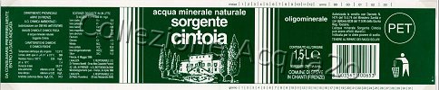 Sorgente Cintoia (analisi 1996) pet Nat 1, 5 L + 2,0 L + 0,5 L