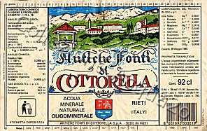 Antiche Fonti di Cottorella (analisi 1985) vetro Nat 0,92 L