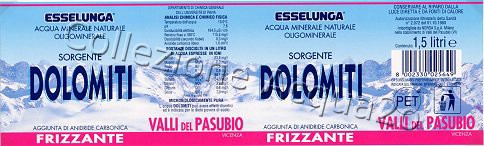 Sorgente Dolomiti (analisi 1997) Esselunga pet Friz 1,5 L