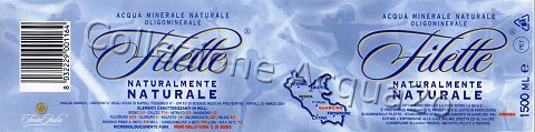 Filette (analisi 2001) "meno dello 0,004 % di sodio" - Pet Nat 1,5 L