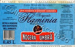 Sorgente Flaminia (analisi 1993) -Nocera Umbra- vetro Leg Friz 0,45 L