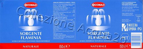 Sorgente Flaminia (analisi 1998) -Conad- pet Nat 1,5 L + 2,0 L + 0,5 L