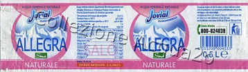 Fonte Allegra (Tavina) (analisi 2006) -etichetta plastificata- PET Nat 0,5 L [211007]
