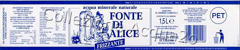 Fonte di Alice (analisi 1998) pet A 1,5 L