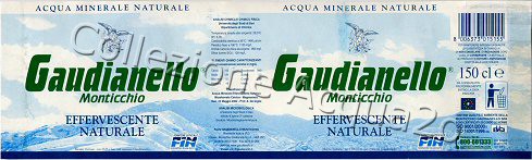 Gaudianello Monticchio (analisi 2002) -Fornitore Ufficiale Federazione Italiana Nuoto- pet Nat 1,5 L + 0,5 L