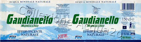 Gaudianello Monticchio (analisi 2002) -Fornitore Ufficiale Federazione Italiana Nuoto- "Vi ringraziamo per aver scelto la nostra acqua" - PET Nat 1,5 L