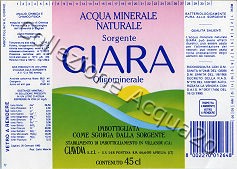 Sorgente Giara (analisi 1990) vetro Nat 0,45 L   [170308]