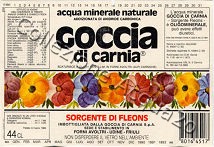 Goccia di Carnia Sorgente di Fleons (analisi 1989) vetro Friz 0,44 L