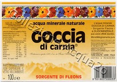 Goccia di Carnia Sorgente di Fleons -fondo bruno- (analisi 1996) vetro Nat 1,0 L + 0,5 L