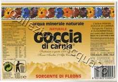 Goccia di Carnia Sorgente di Fleons -scritta nera su fondo bruno- (analisi 2001) VAP Nat 1,0 L [031007]