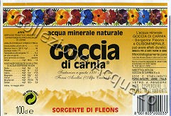 Goccia di Carnia Sorgente di Fleons -scritta nera su fondo bruno- (analisi 2001) VAR Nat 1,0 L [031007]