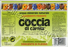 Goccia di Carnia Sorgente di Fleons -scritta nera su fondo verde- (analisi 2001) VAR LegFriz 1,0 L [031007]