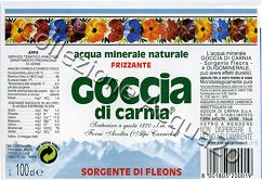 Goccia di Carnia Sorgente di Fleons -scritta verde su fondo bianco- (analisi 2001) VAR Friz 1,0 L [031007]