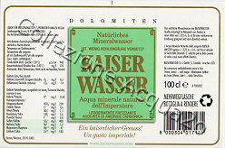 Kaiserwasser (analisi 2003) Vetro LegFriz 1,0 L