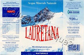 Lauretana (analisi 1997) -Grafica Gelmini Milano- vetro Nat 0,92 L