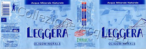 Leggera, Fonte Ninfa (analisi 1998) - "consigliata per i bambini"- Pet Nat 2,0 L