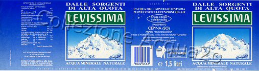Levissima (analisi 1990) -fondo blu- PET Nat 1,5 L