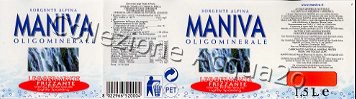 Maniva (analisi 1999) -Sorgente Alpina- pet Leg Friz 1,5 L 