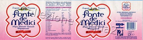 Fonte de' Medici (analisi 1998) -Sorgente Toscana- Pet Nat 1,5 L