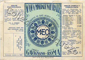 Fonte Meo (analisi 1978) vetro Friz 0,94 L