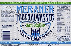 Merano, Fonti di San Vigilio (analisi 1998) vetro Nat 1,0 L + 0,92 L + 0,45 L