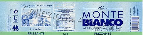 Monte Bianco (analisi 1999) Fonte Mont Blanc pet Friz 1,5 L + 1,0 L
