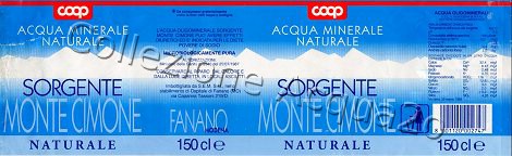 Sorgente Monte Cimone (analisi 1998) -COOP- pet Nat 1,5 L