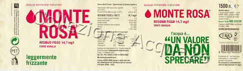 Monte Rosa, Fonte Graglia (analis 2005) PET LegFriz 1,5 L