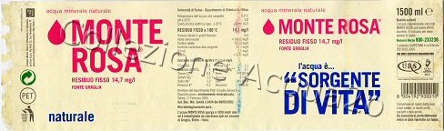 Monte Rosa, Fonte Graglia (analis 2005) PET Nat 1,5 L