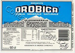 Sorgente Orobica (analisi 1987) VE Friz 0,92 L