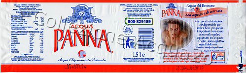 Acqua Panna (analisi 2001) -Regola del benessere n.1- etichetta plastificata - PET Nat 1,5 L [100505]