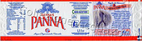 Acqua Panna (analisi 2001) -Regola del benessere n.3- etichetta plastificata - PET Nat 1,5 L [100505]