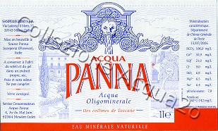 Acqua PANNA (analisi 2006) -Exp France- VE Nat 1,0 L    [210308]    