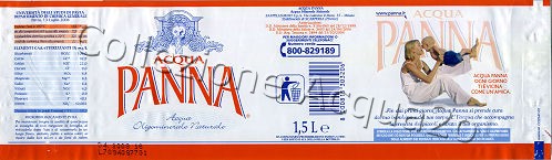 Acqua PANNA (analisi 2006) -etichetta plastificata, donna solleva bambino- PET Nat 1,5 L    [210308]     