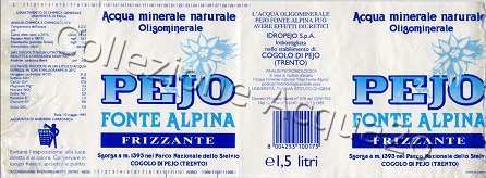 Pejo Fonte Alpina (analisi 1993) pet Friz 1,5 L