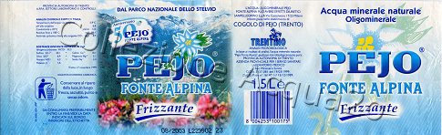 Pejo Fonte Alpina (analisi 1999) Pet Friz 1,5 L
