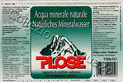 Plose (analisi 1996) vetro a rendere Friz 1,0 L