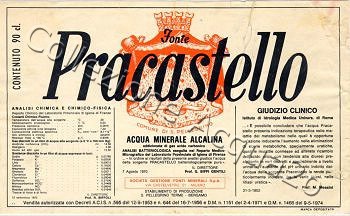 Fonte Pracastello (analisi 1970) vetro Friz 0,9 L