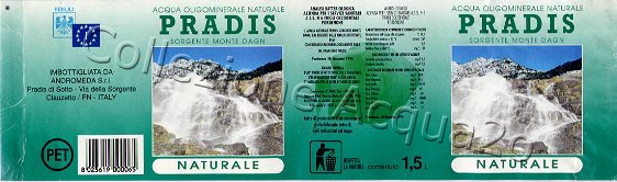 Pradis, Sorgente Monte Dagn (analisi 1994) pet Nat 1,5 L