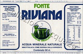 Fonte Riviana (analisi 1981) VE Nat 0,92 L