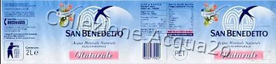San Benedetto (analisi 2000) -" sempre primavera" "meno dello 0,0007% di sodio"- pet Nat 2,0 L + 0,5 L + 0,33 L