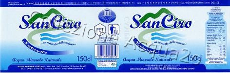 San Ciro (analisi 1999) pet Nat 1,5 L + 2,0 L + 0,5 L