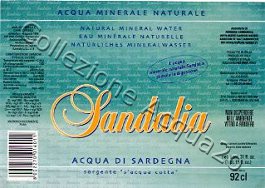 Sandalia Sorgente s'acqua cotta (analisi 1998) vetro Friz 0,92 L