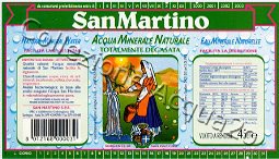 San Martino (analisi 1998) - vetro Totalmente Degassata 0,45 L