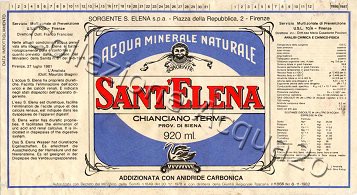 Sorgente Sant'Elena (anno analisi 1081) vetro Friz (?) L